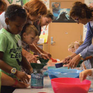 Children in a hands-on learning lab