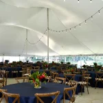 String light in tent canopy