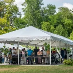 A tarp tent during sunny day