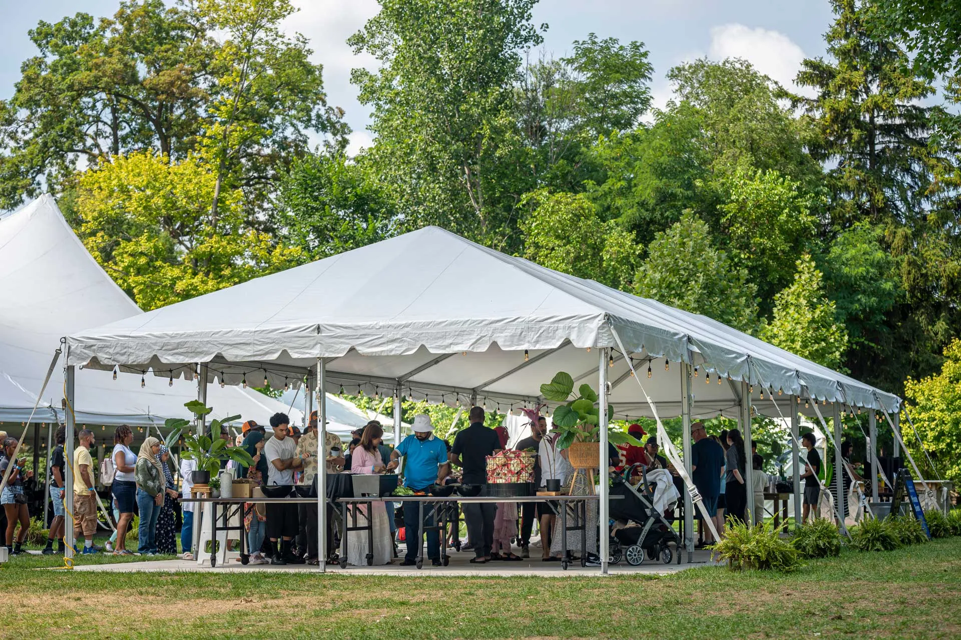 A tarp tent during sunny day