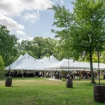 A tent with a tarp over it