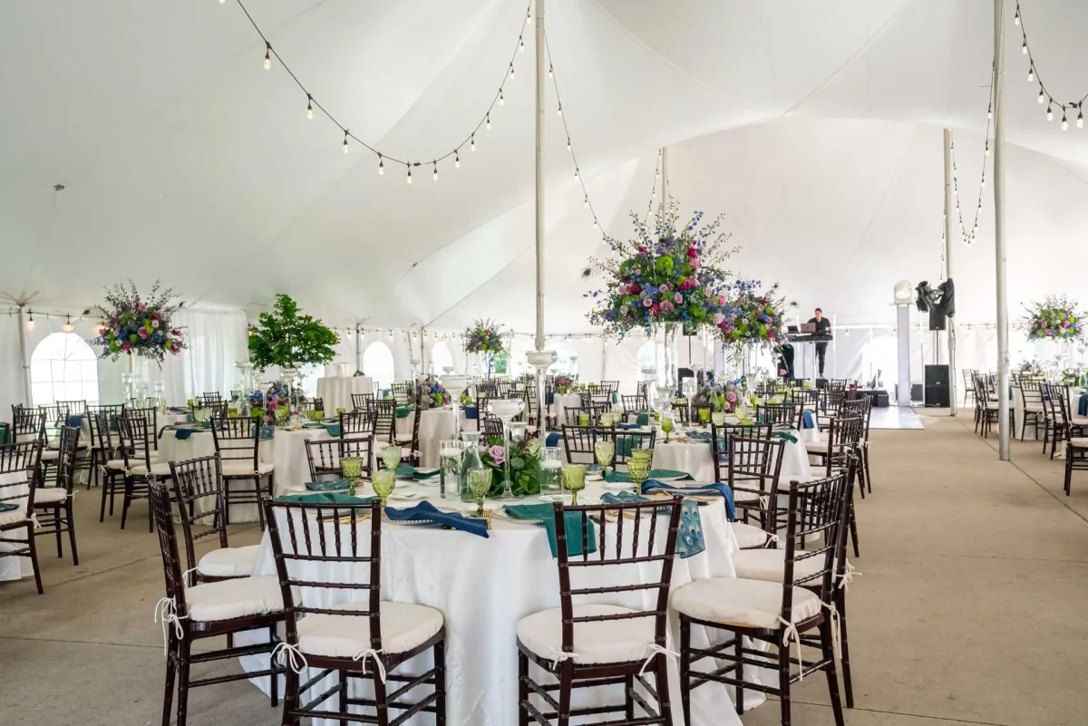 Fancy dinner in an enclosed space