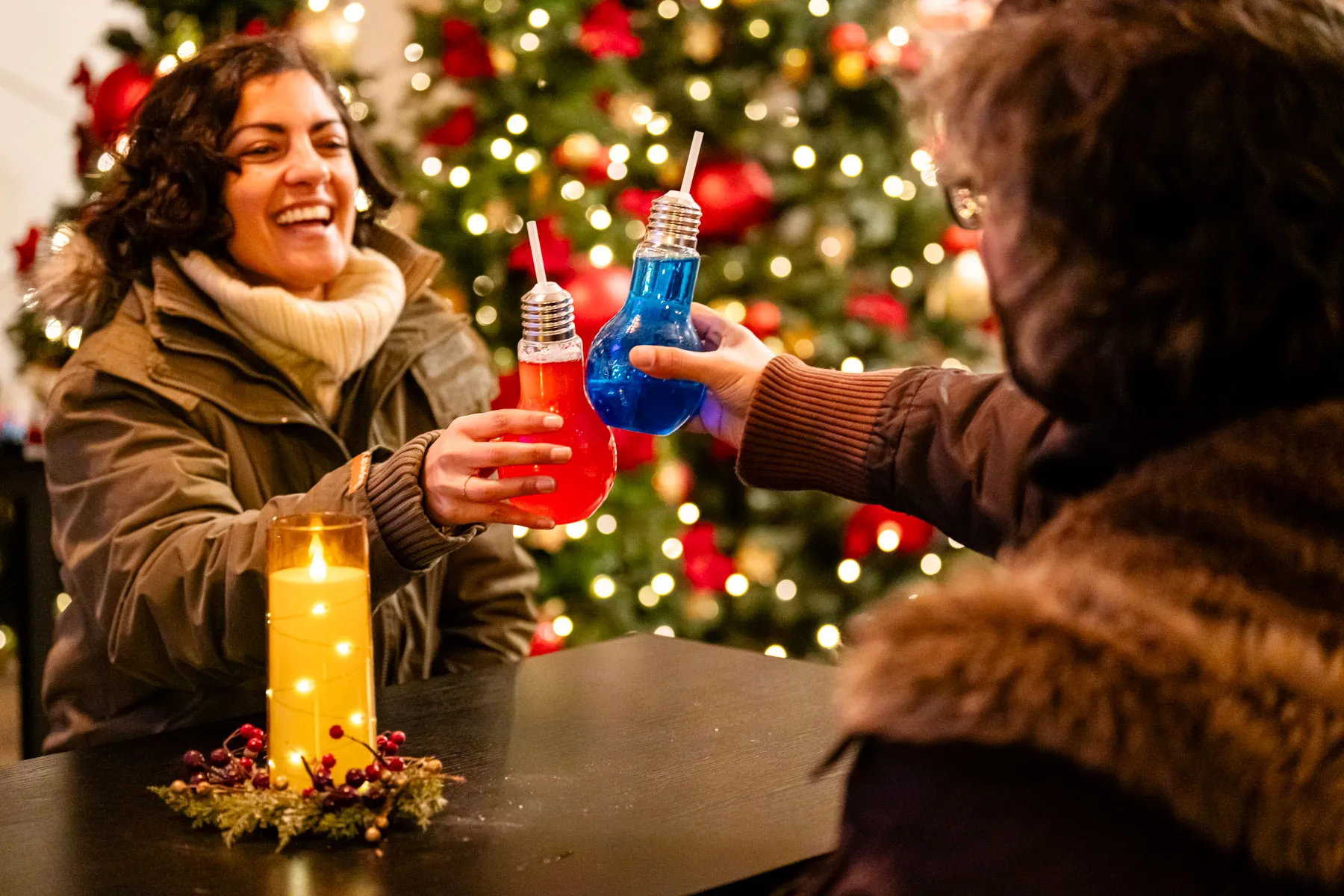 Guests enjoying Wild Lights at the Detroit Zoo